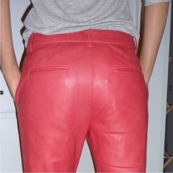 Vintage Leather Collection Crop Pants Fuscia Deep Pink - Picture 4 of 12